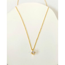 Ασημένιο κολιέ - επίχρυσο με ζιργκόν στο κέντρο και περιμετρικά (SN207)